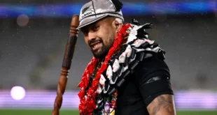 Ardie Savea Celebrates in style in his 100th Test.